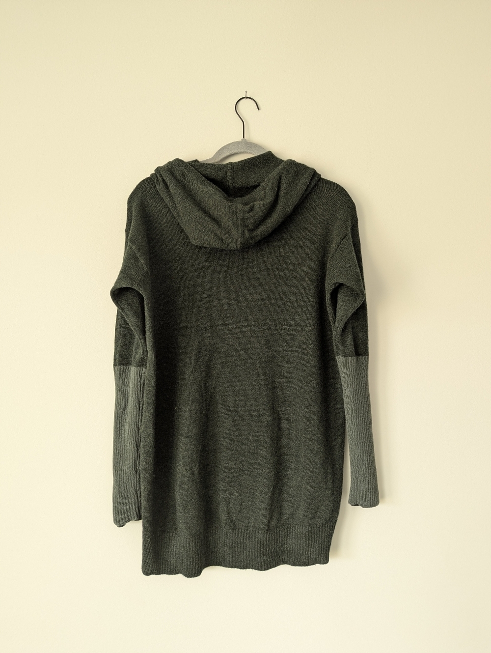 Athleta 100% Merino Wool Nopa Hooded Sweater Double Sleeve Cuffs - Picture 3 of 11